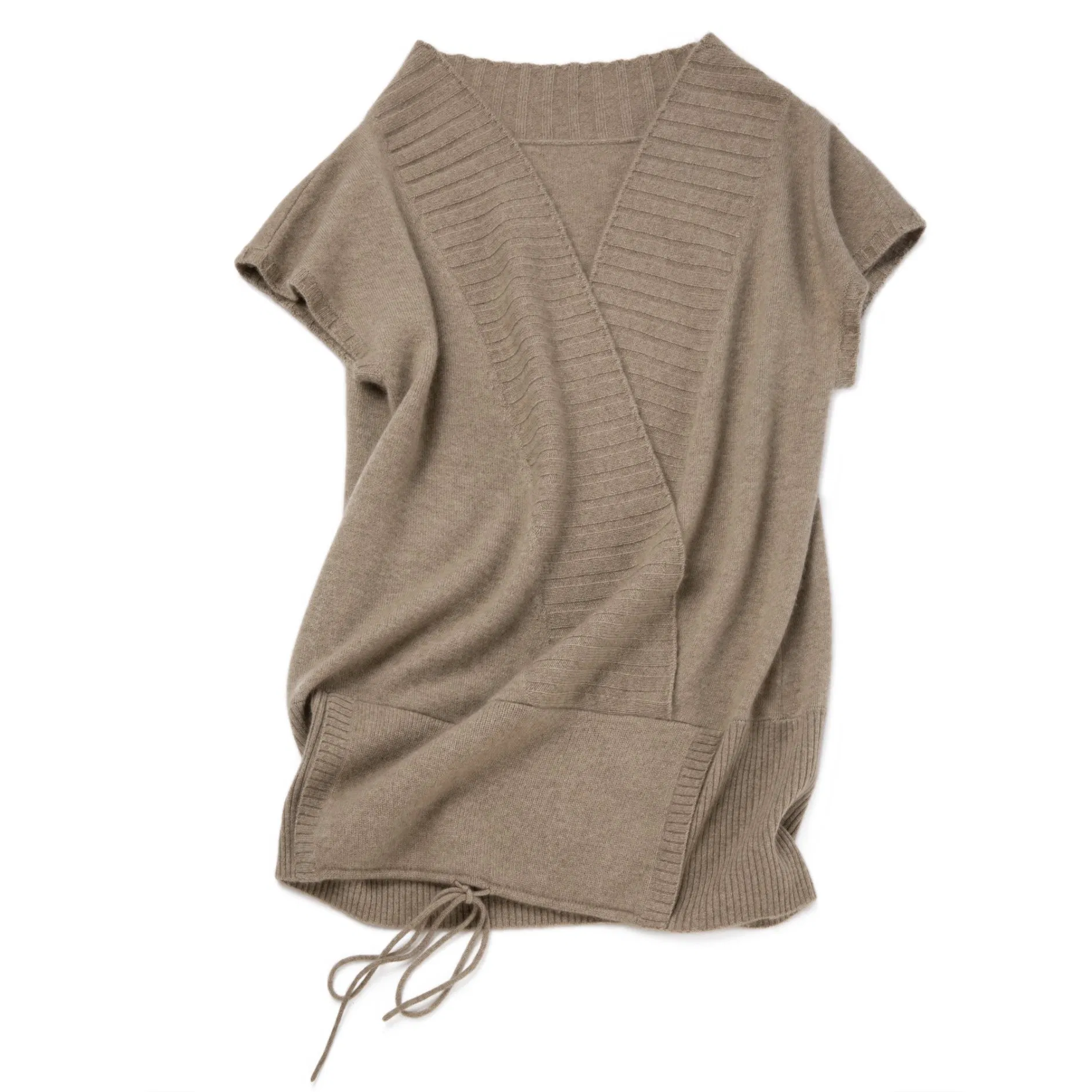 Luxurious Women&prime;s V Neck Cashmere Vest with Practical Pocket