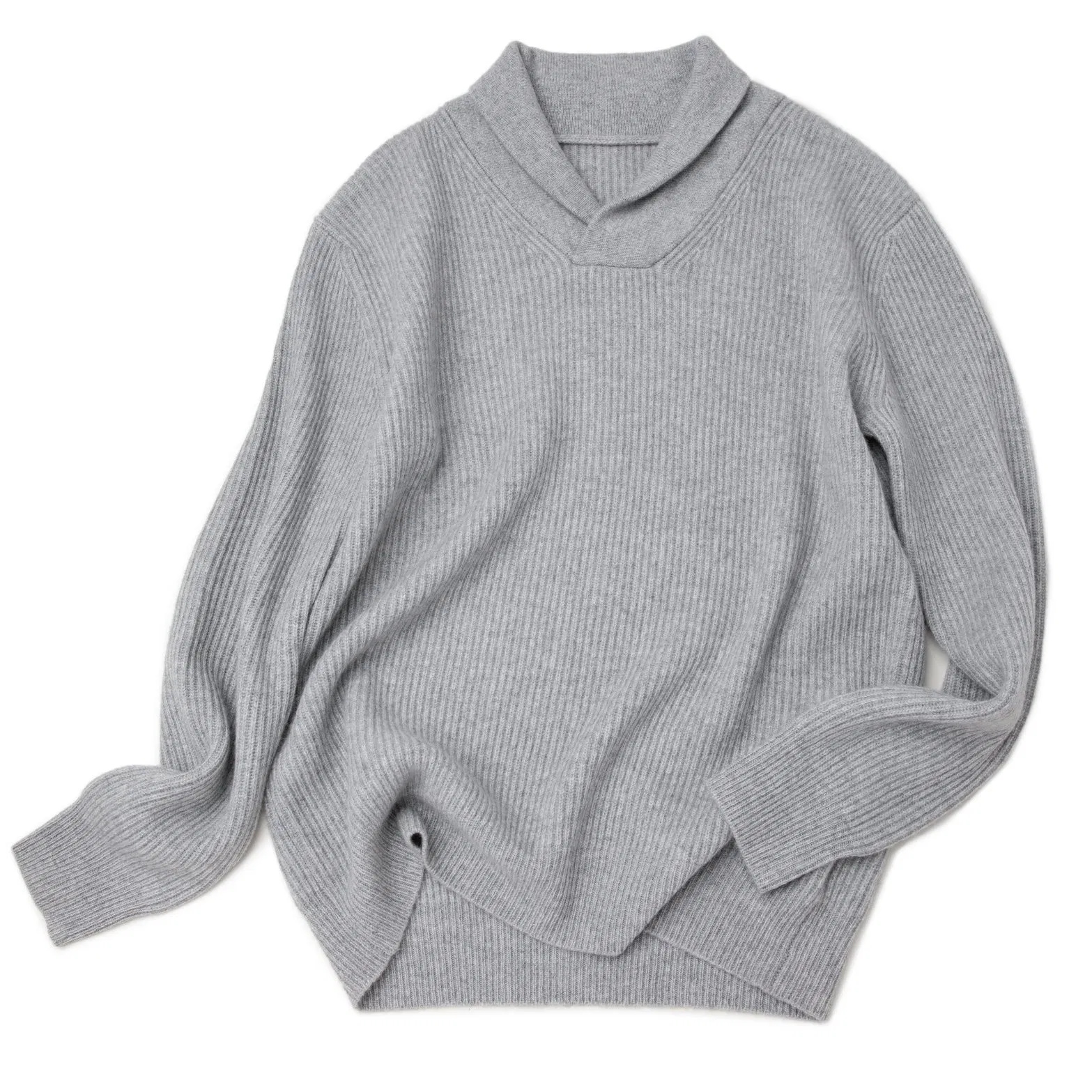 Premium Pure Cashmere Knitwear Men Cardigan Knitting Stitich Pullover Elegent Shawl Collar Sweater