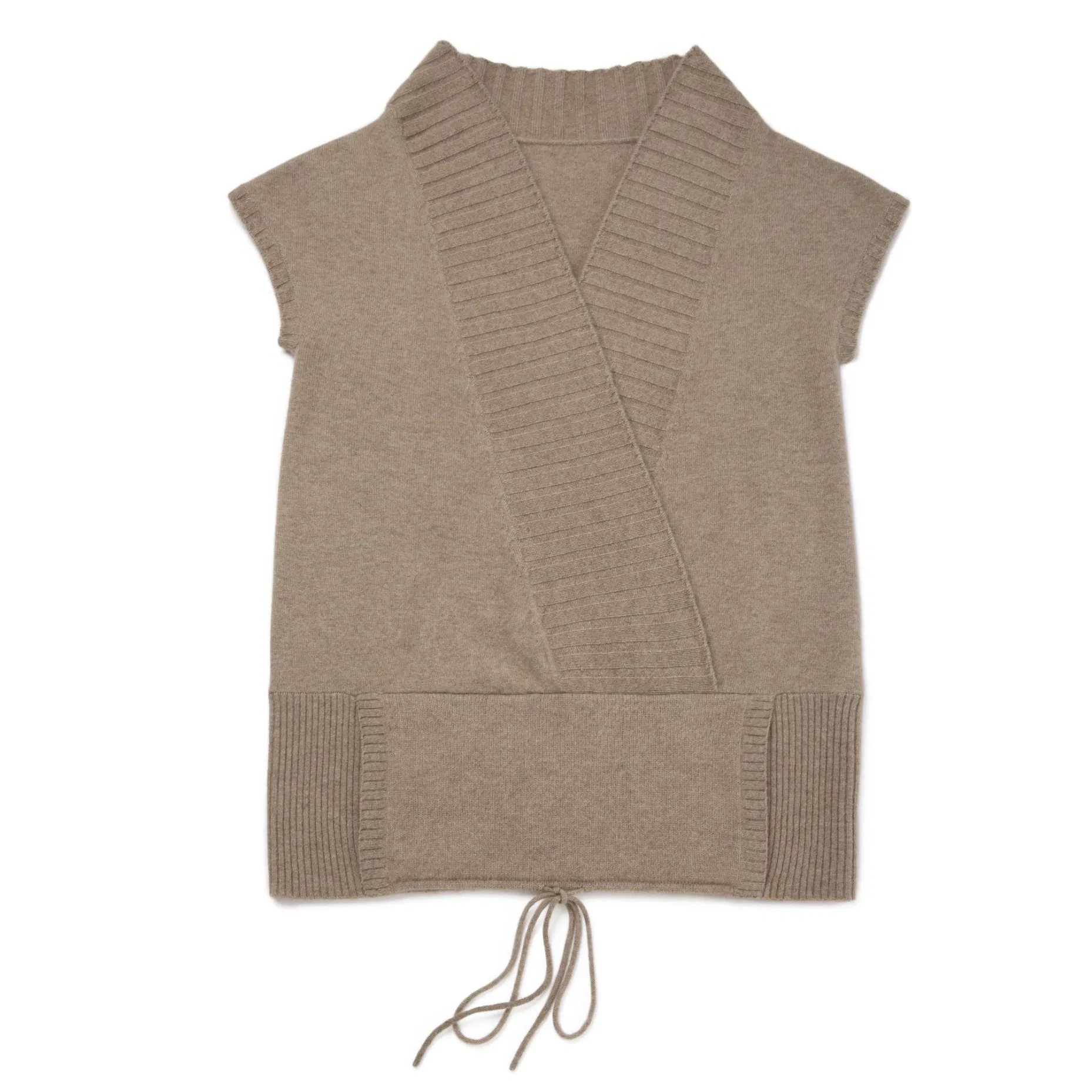 Luxurious Women′s V Neck Cashmere Vest with Practical Pocket
