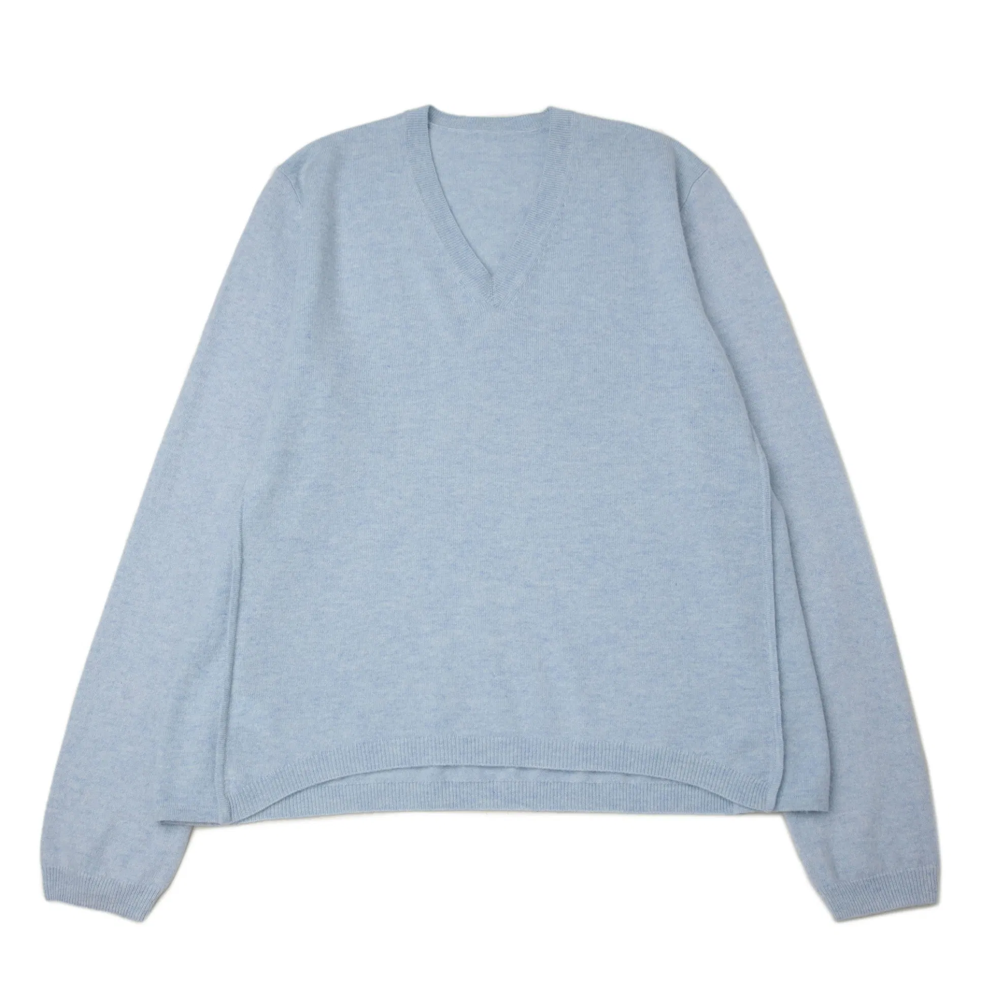 Knitting Elgent Women Pullover Oversize V Neck Soft Knitwear Pure Premium Cashmere Sweater