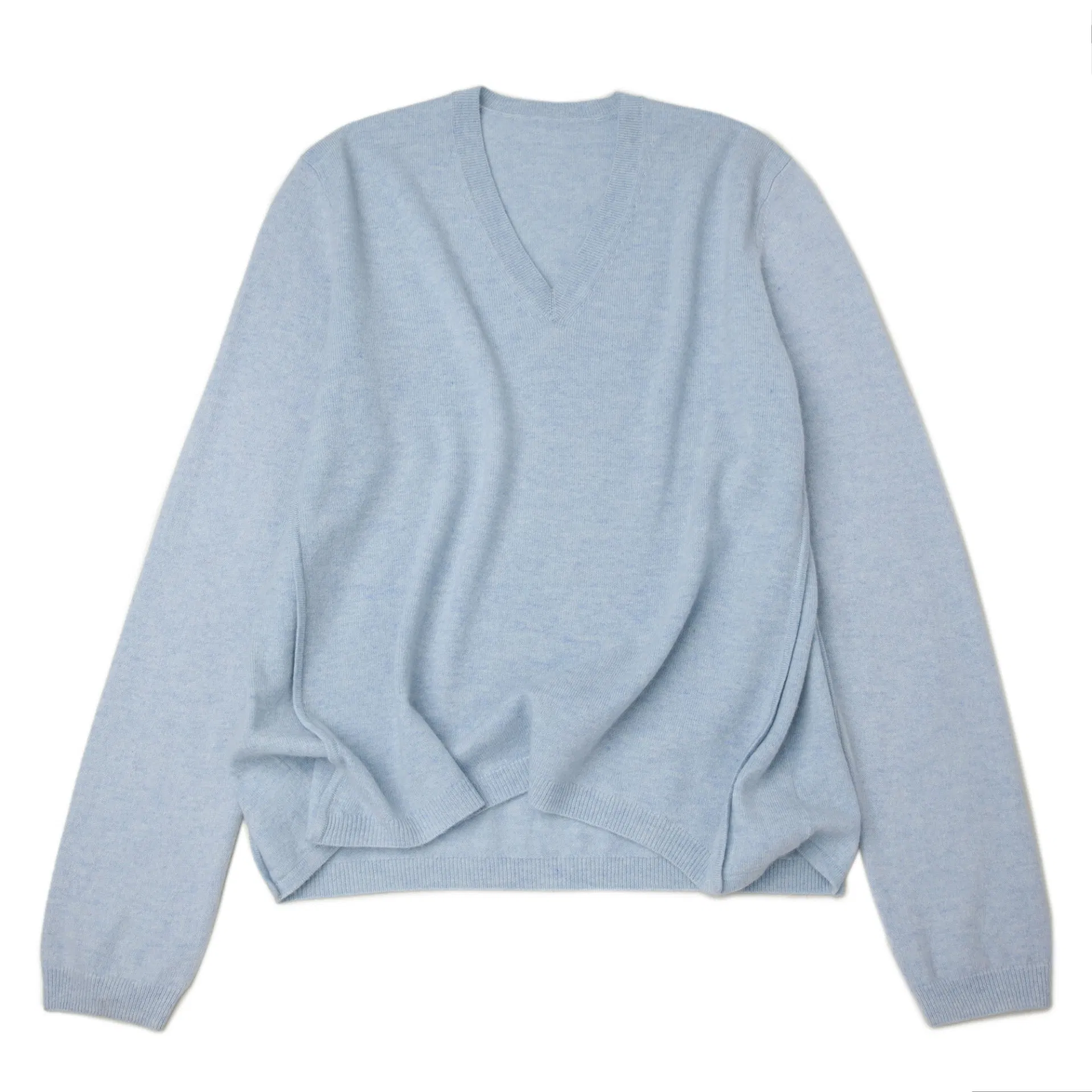 Knitting Elgent Women Pullover Oversize V Neck Soft Knitwear Pure Premium Cashmere Sweater