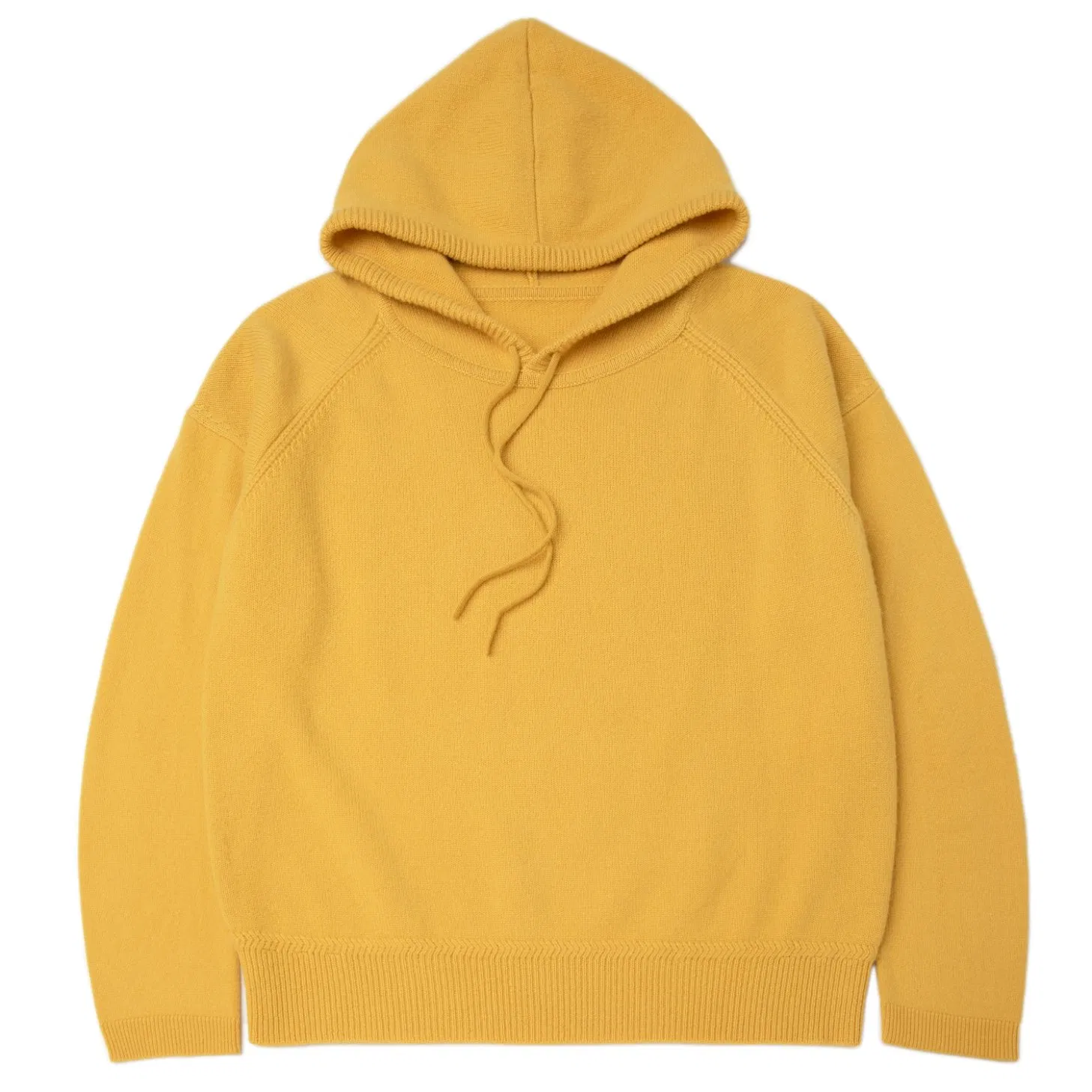 Knitting Hoodie Pullover Elegant Detail Raglon Sleeve Hooded Knitwear Pure 100% Women Cashmere Sweater