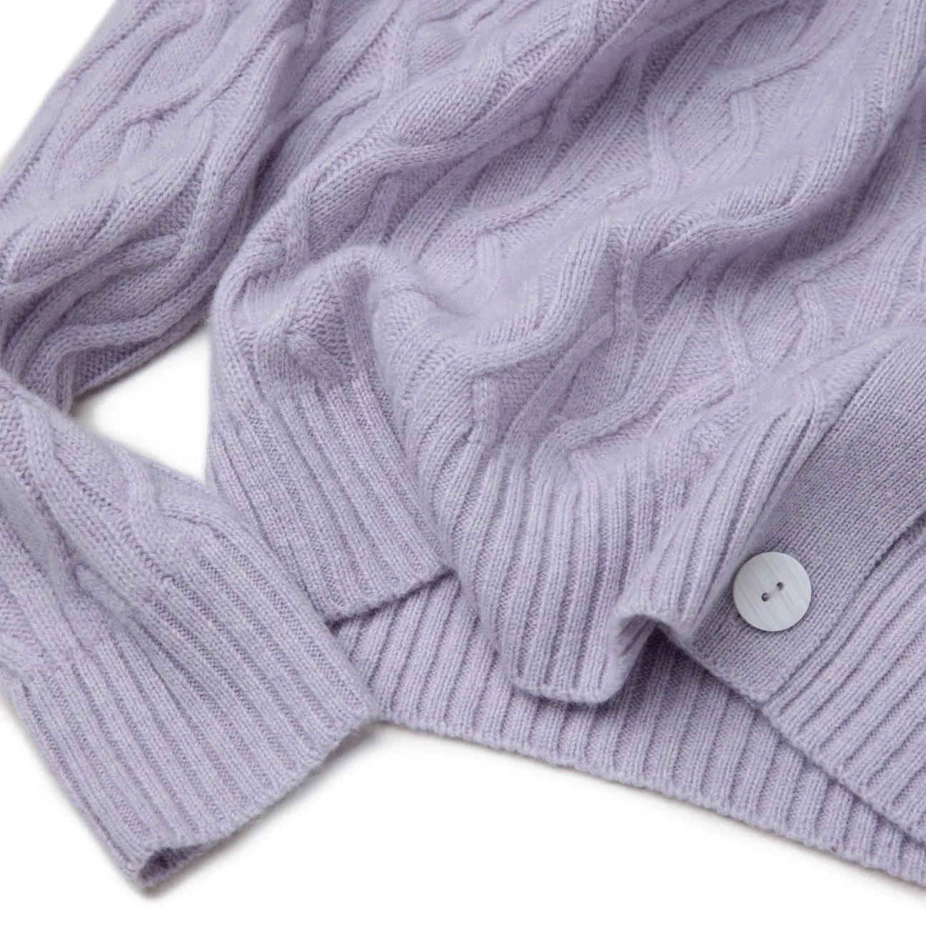 Comfortable Premium Pure Cashmere Sweater Women Cable Cardigan Timeless V Neck W Buttons Knitwear