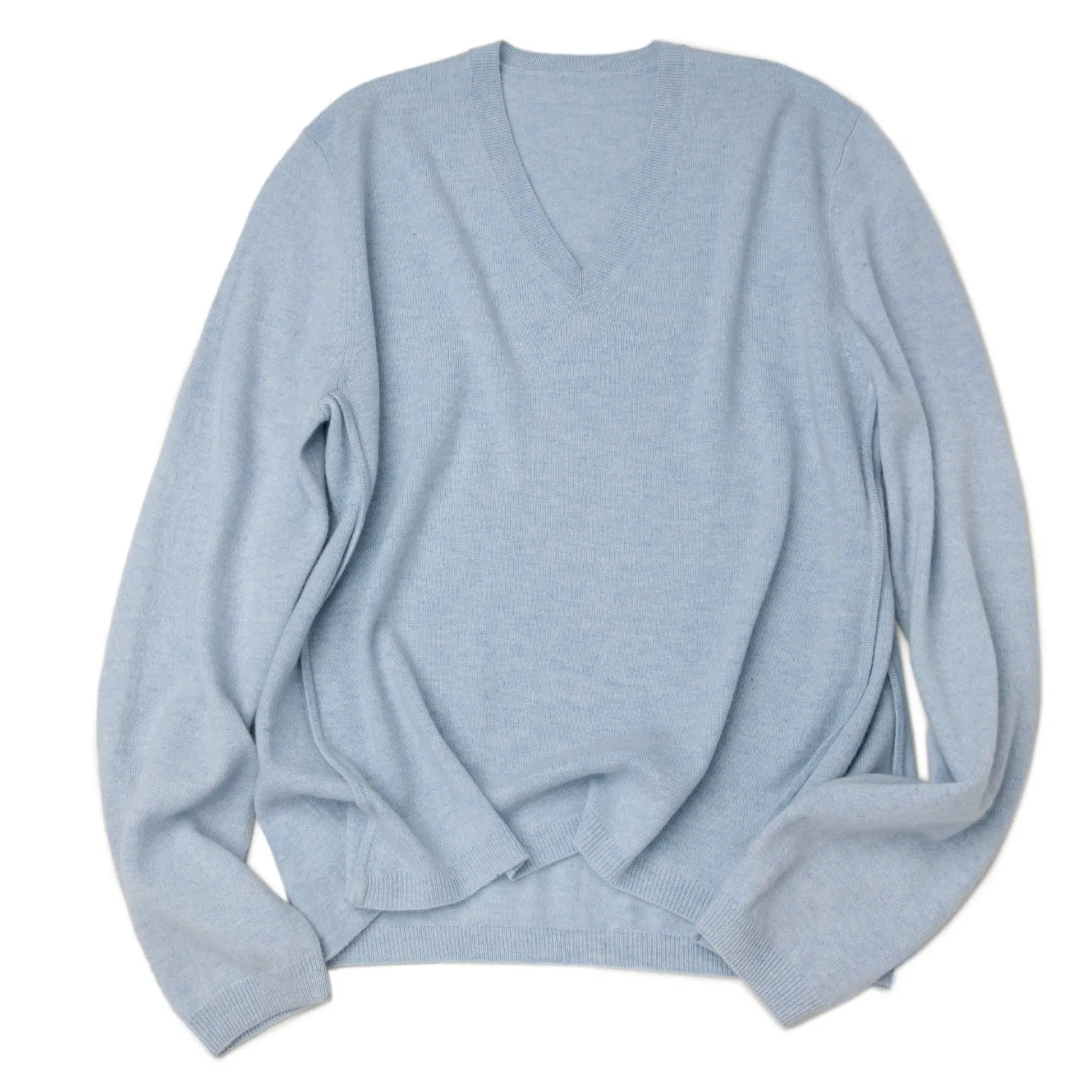 Knitting Elgent Women Pullover Oversize V Neck Soft Knitwear Pure Premium Cashmere Sweater
