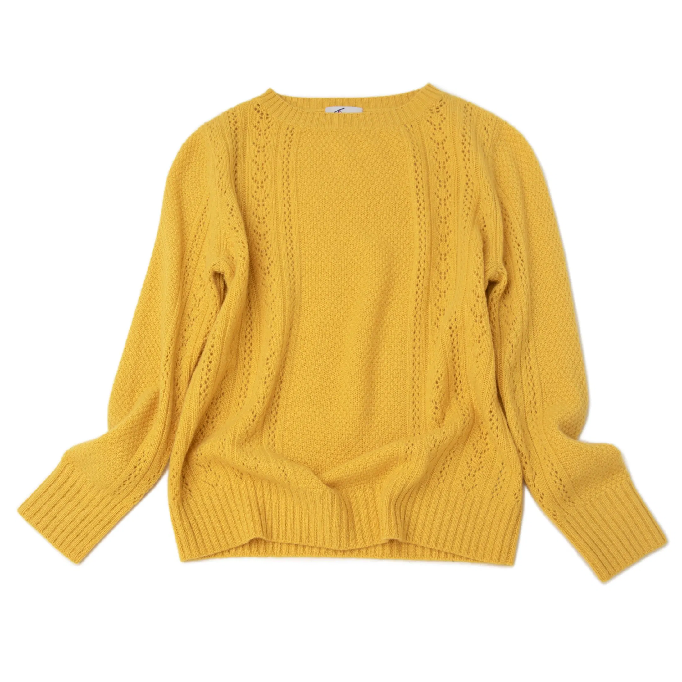 Knitting Women Pullover Fashinable Unique Pointelle Knitwear Luxury Pure Cashmere Sweater