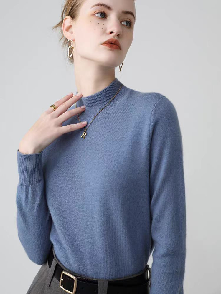 Classic Slim Fit Winter Ladies Black Knitted Pullover Layering Style Basics Women Knitting Long Sleeve Turtleneck Sweater