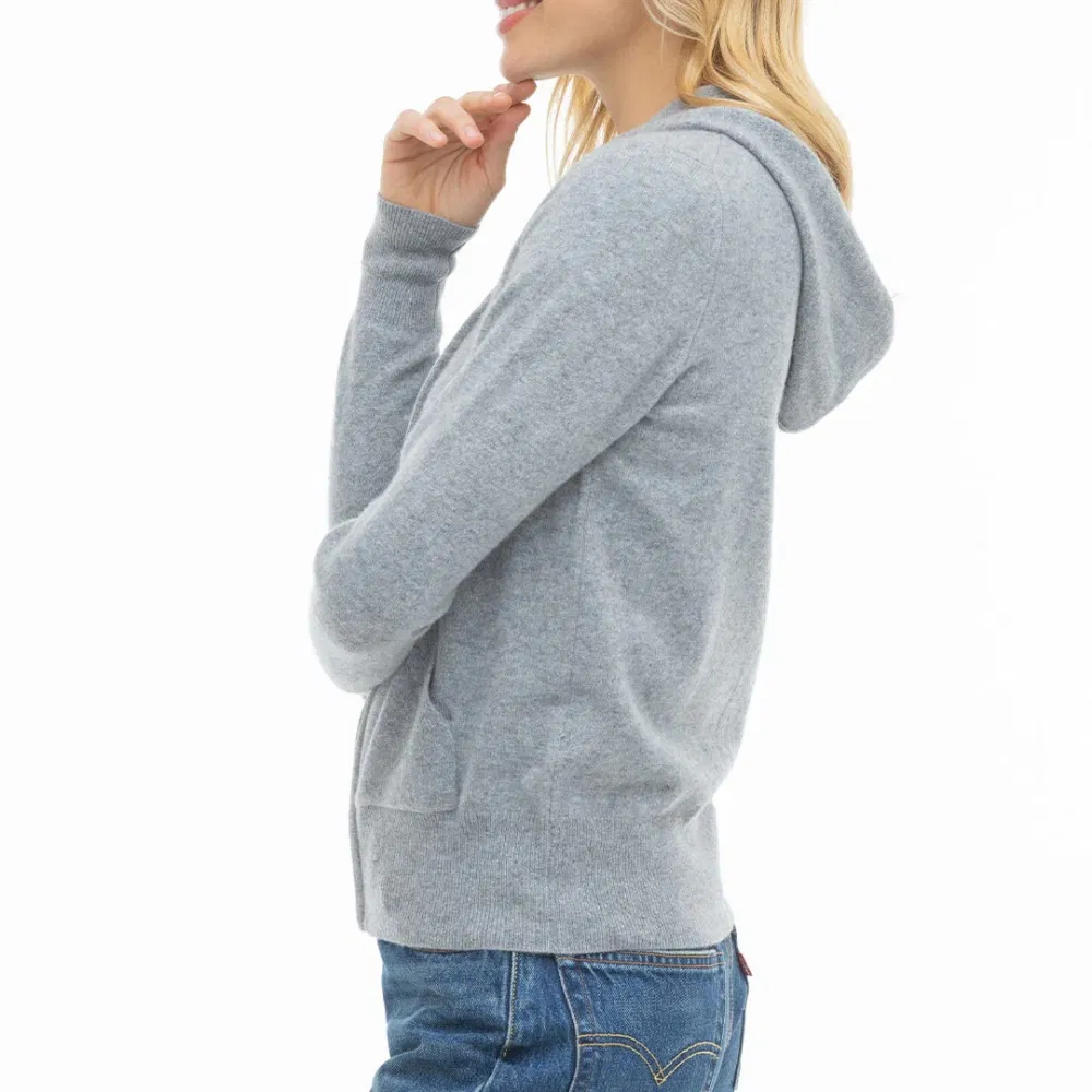 Women&prime;s Grey Zip-up Sweater Hoodie - Perfect for Casual Outings