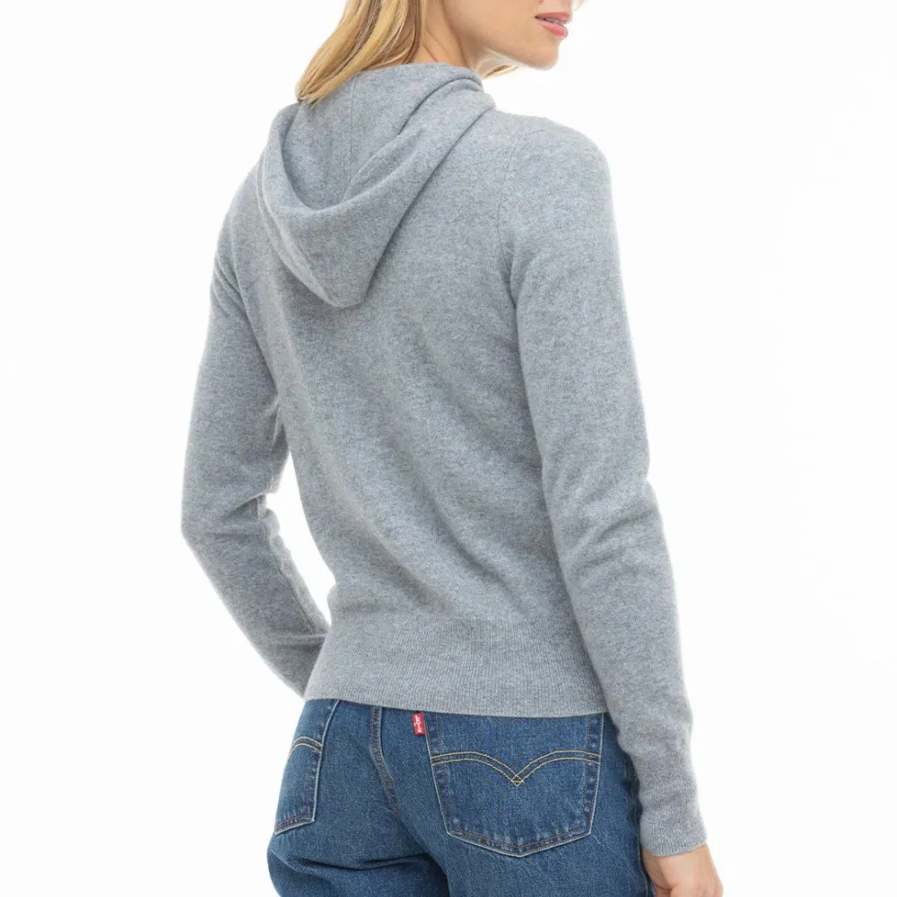 Women&prime;s Grey Zip-up Sweater Hoodie - Perfect for Casual Outings