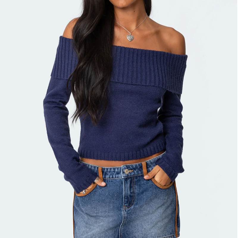Fashion Long Sleeves Knitwear Casual Ladies Tops Women Jumper Ladies Sweater Customize
