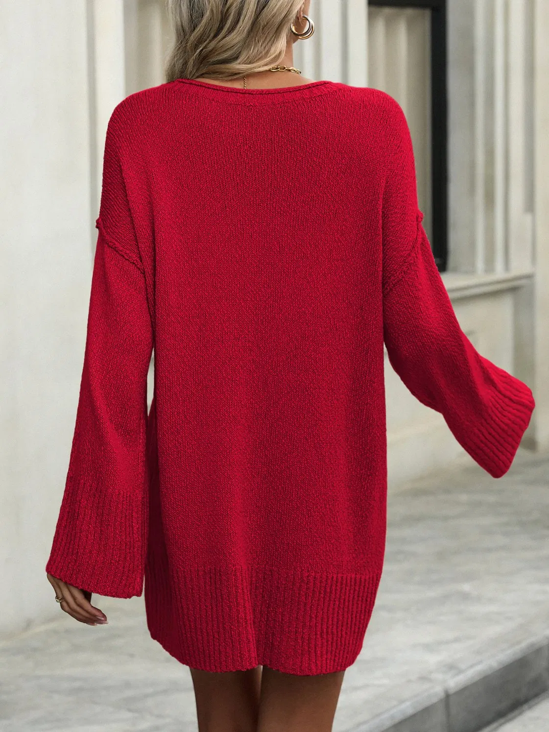Ladies Long Knitting Sweater Women Knitted Sweater Dress