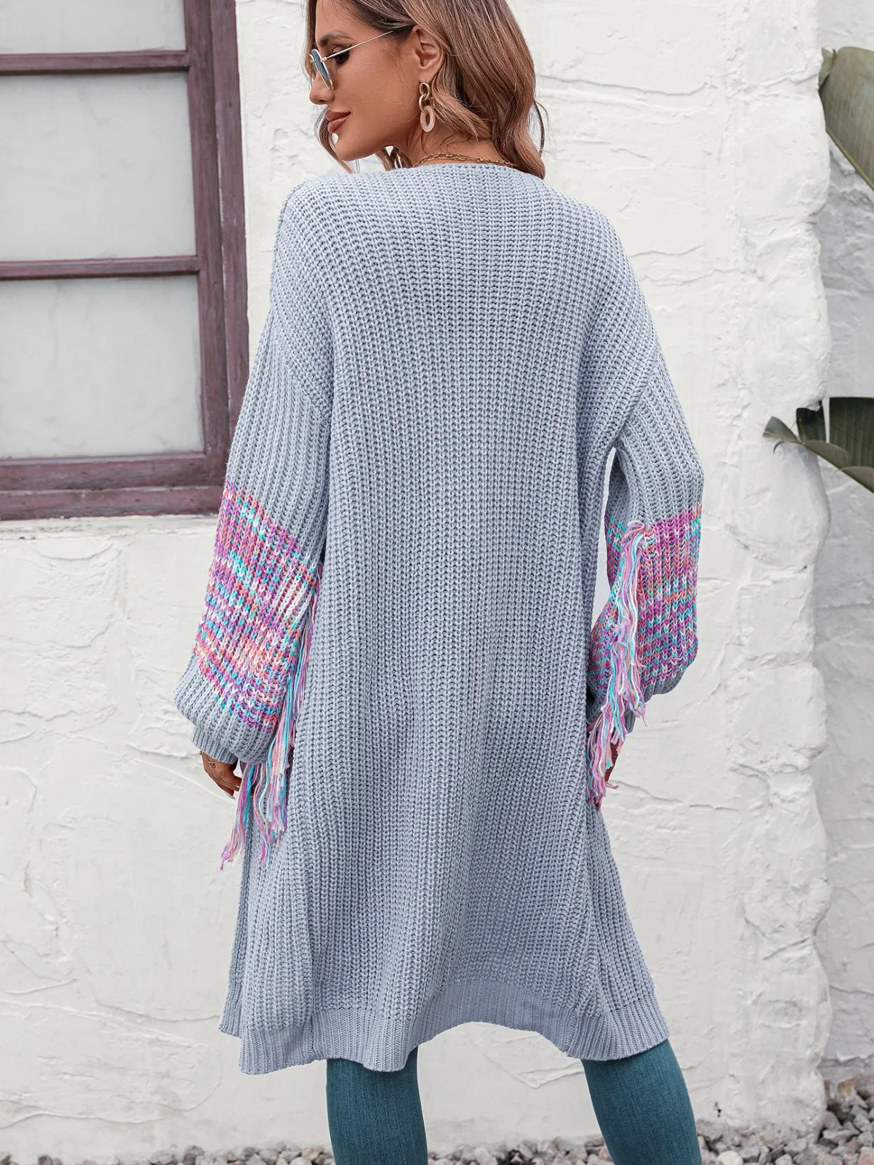 Ladies Long Fashion Cardigan Sweater Women Knitting Cardigan