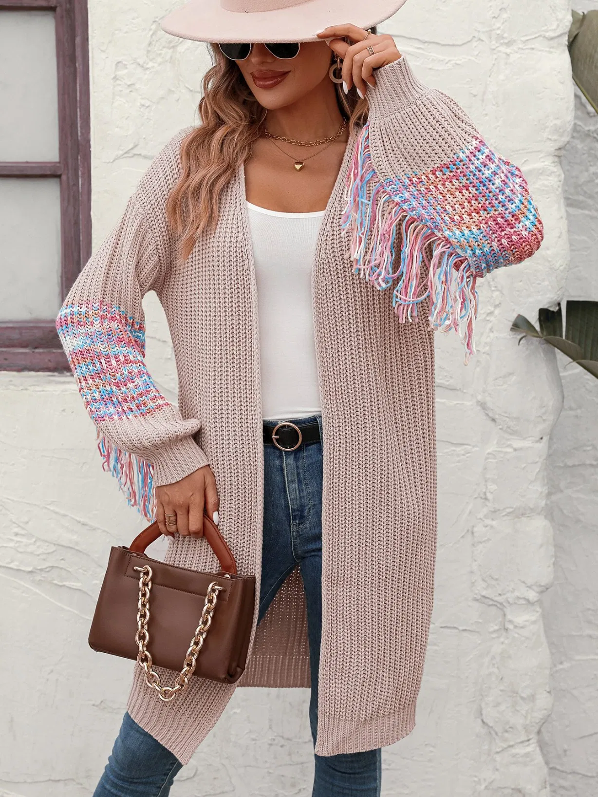 Ladies Long Fashion Cardigan Sweater Women Knitting Cardigan
