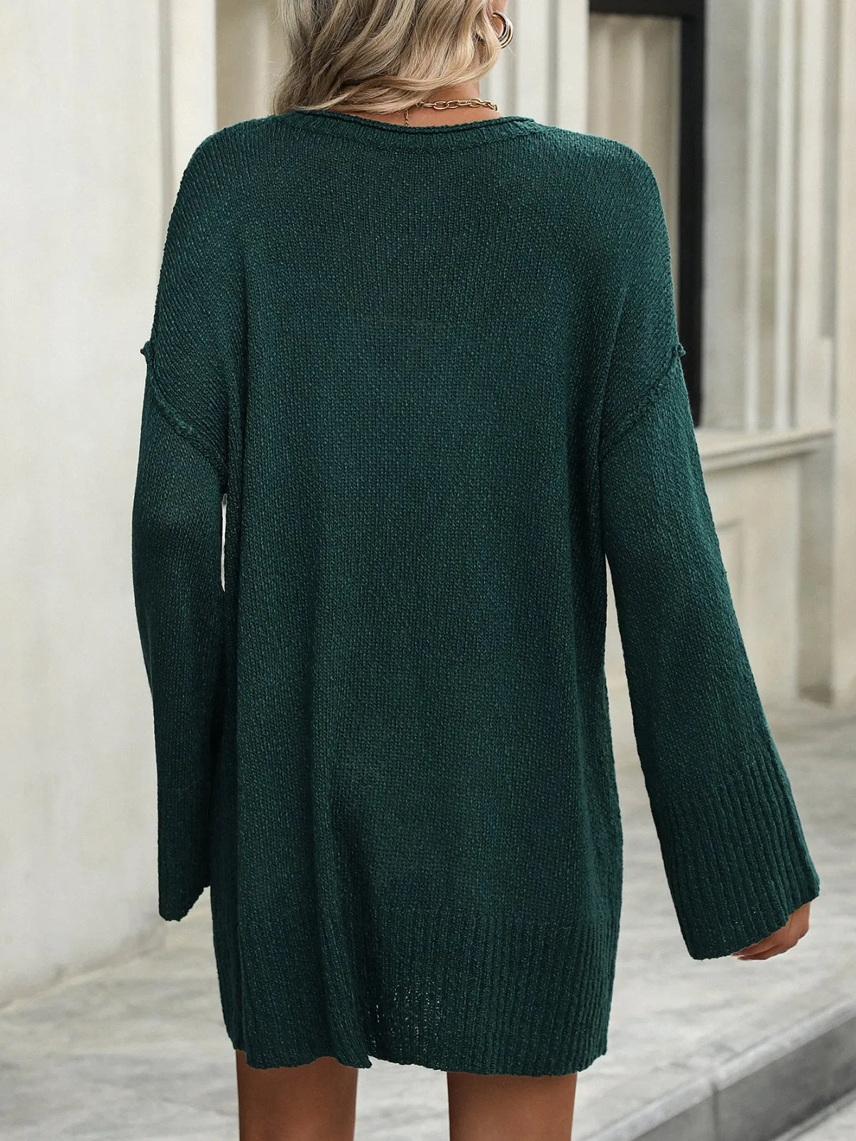 Ladies Long Knitting Sweater Women Knitted Sweater Dress