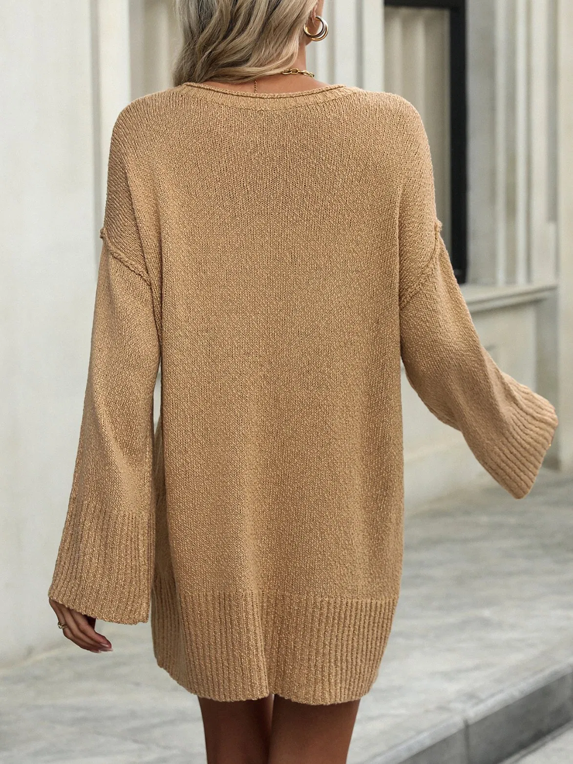 Ladies Long Knitting Sweater Women Knitted Sweater Dress