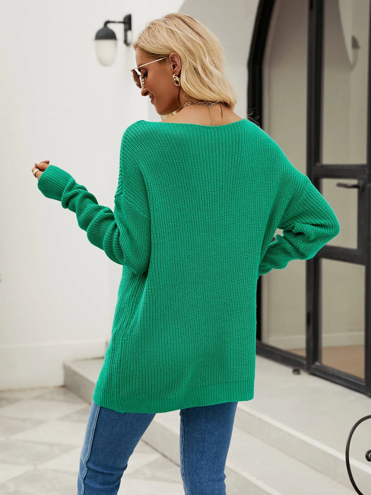Comfortable Long Sweater for Women with Unique Hollow Pattern