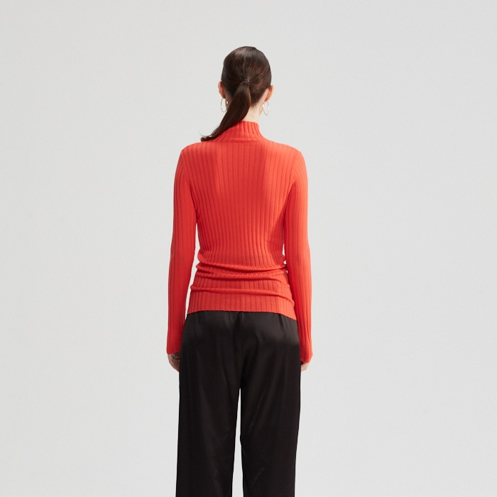 Premium Quality 100% Wool Knitted Ribbed Turtleneck Sweater