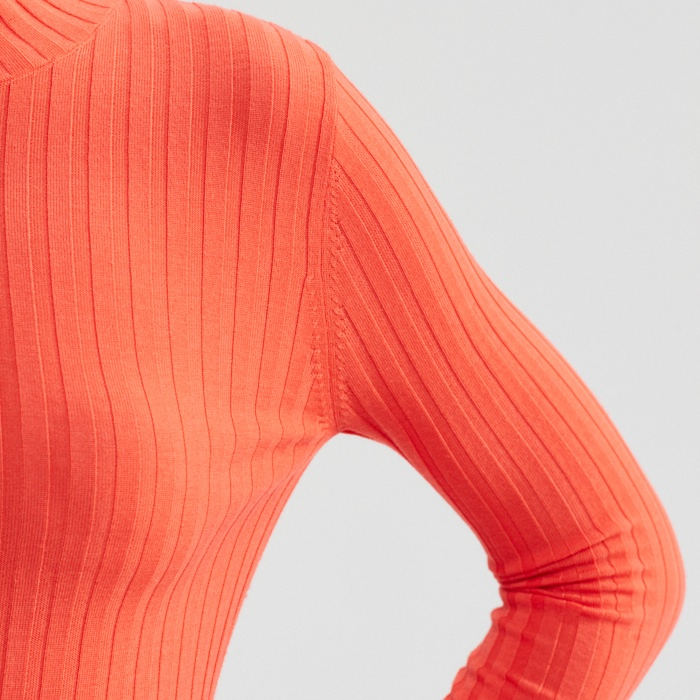 Premium Quality 100% Wool Knitted Ribbed Turtleneck Sweater