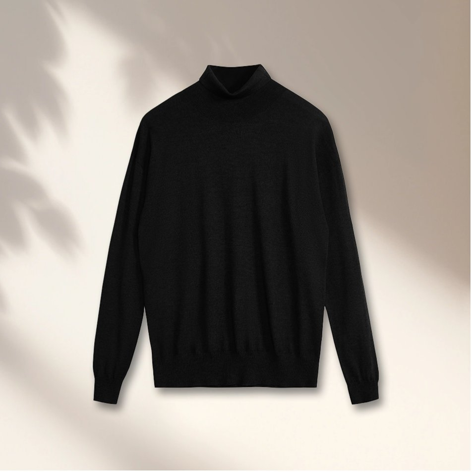 2025 Men&prime;s 100% Cashmere Solid Colors High Neck Knitwear Custom Logo Knitted Turtleneck Business Warm Sweaters for Winter