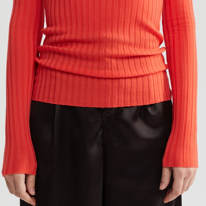 Premium Quality 100% Wool Knitted Ribbed Turtleneck Sweater