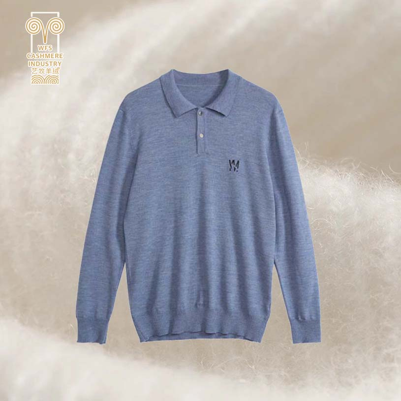 Sustainable Fabric Custom Pullover Men&prime;s Cotton Polo Crochet Sweater Shirt for Men Knitwear Men&prime;s Sweaters Knit Polo