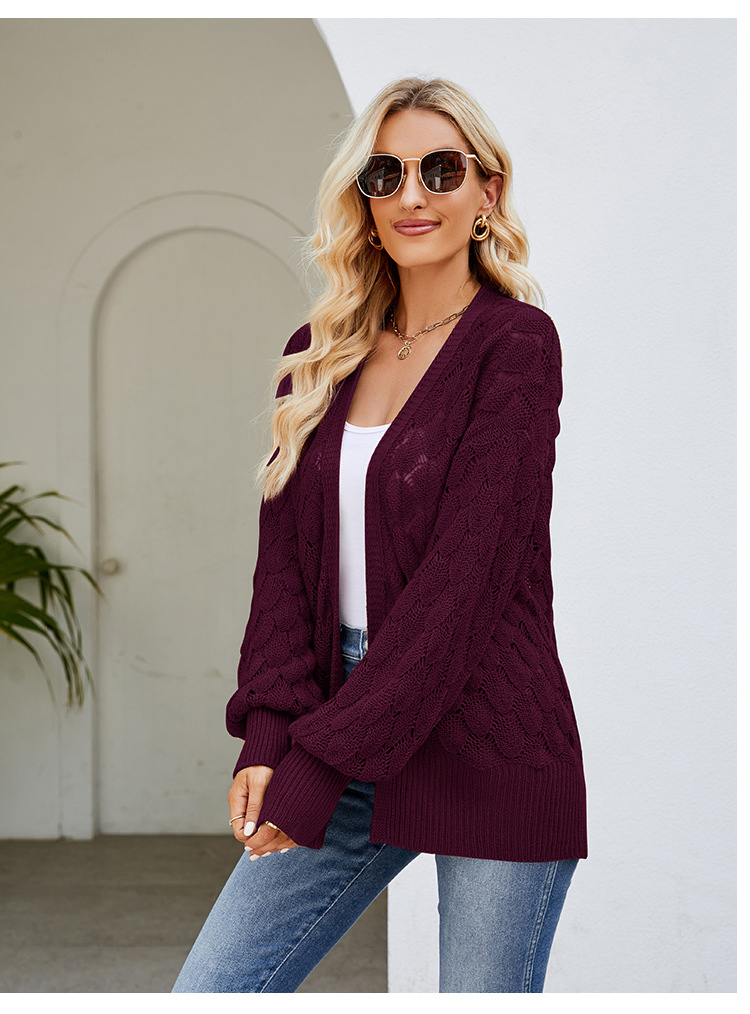 Oversized Knitted Embroidery Cardigan Ladies Fashion Knit Jacquard Loose Women Cardigans Sweater