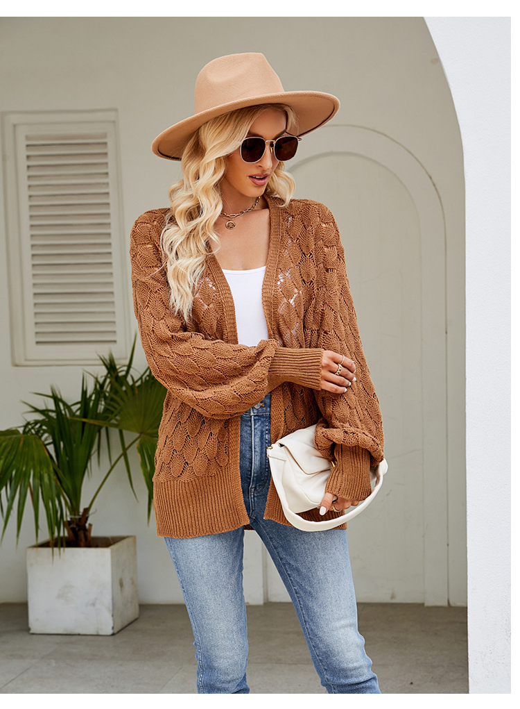 Oversized Knitted Embroidery Cardigan Ladies Fashion Knit Jacquard Loose Women Cardigans Sweater