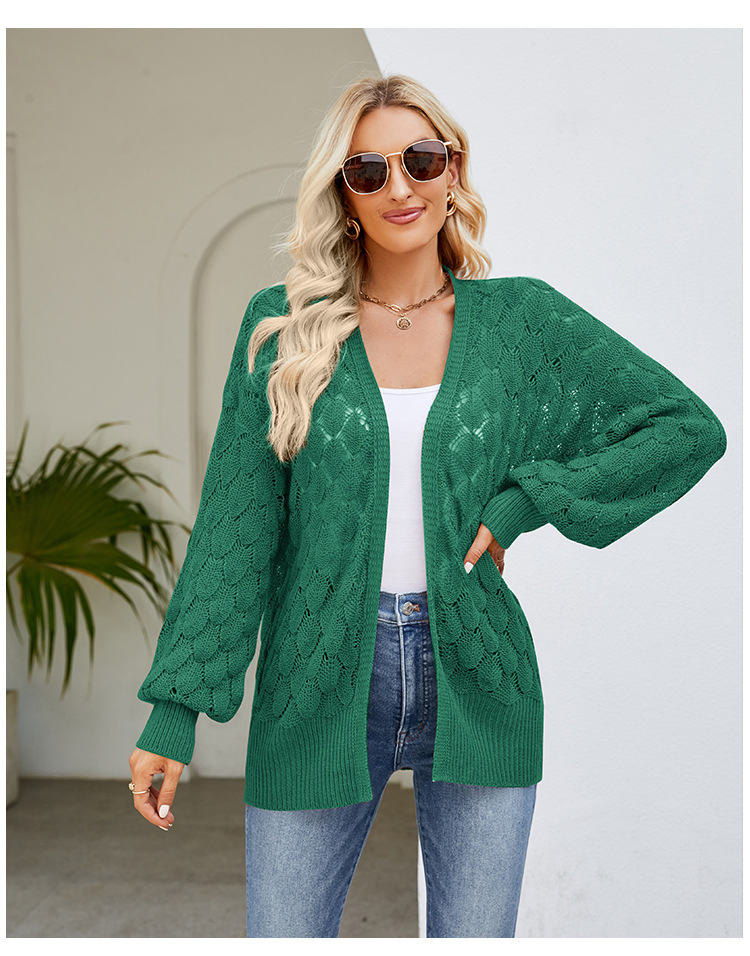 Oversized Knitted Embroidery Cardigan Ladies Fashion Knit Jacquard Loose Women Cardigans Sweater