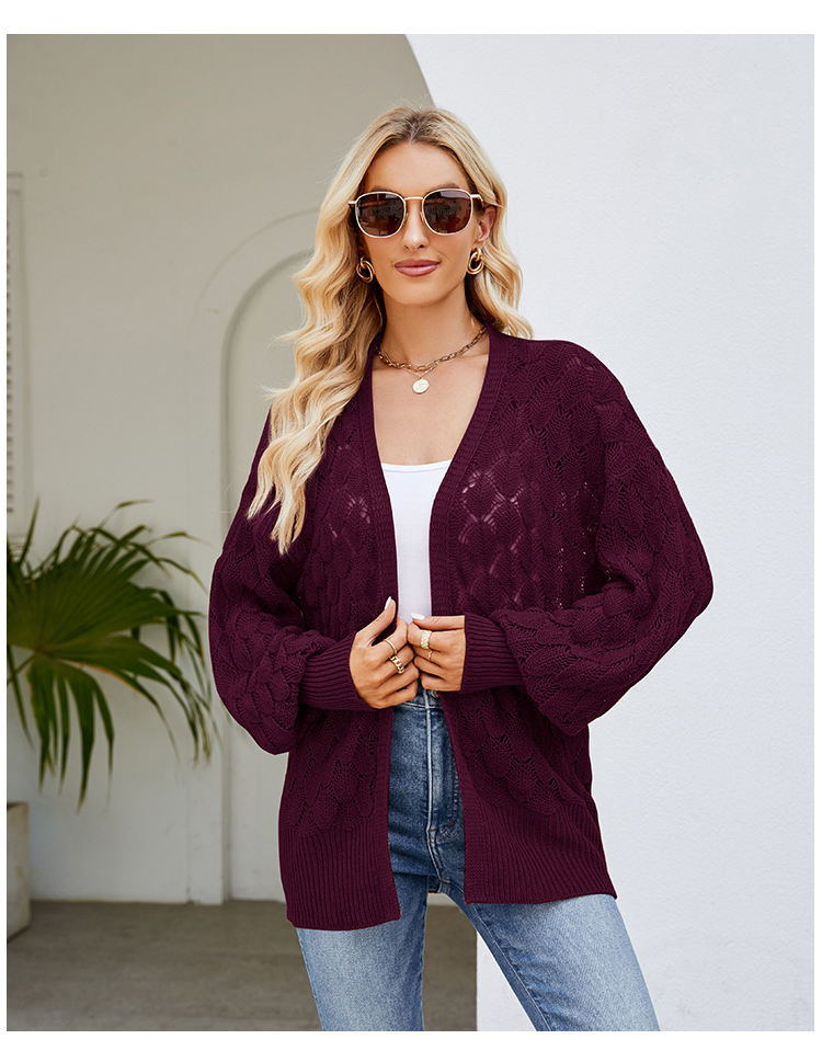 Oversized Knitted Embroidery Cardigan Ladies Fashion Knit Jacquard Loose Women Cardigans Sweater