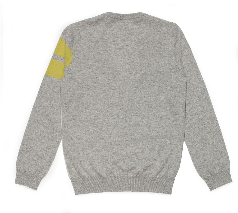 V-Neck Color Block Men Knit 100%Cashmere Cardigan