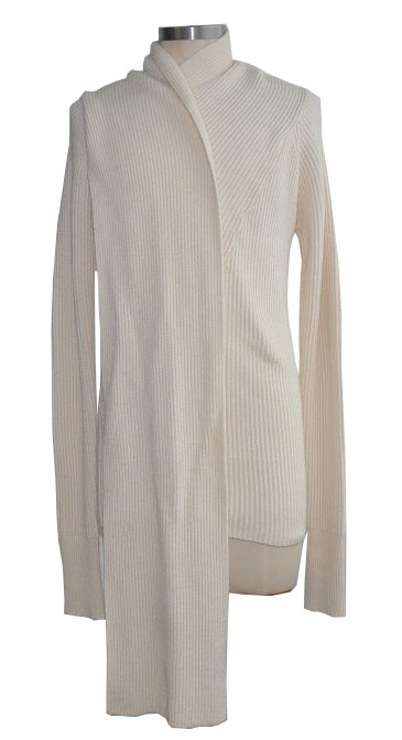 Cashmere Blended Women Pullover Knitted Long Sweater with Scarf