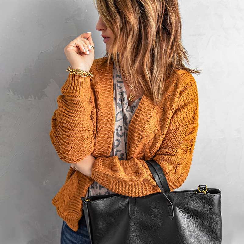 Spring Long Sleeve Knit Plus Size Luxury Women Sweater Cardigan