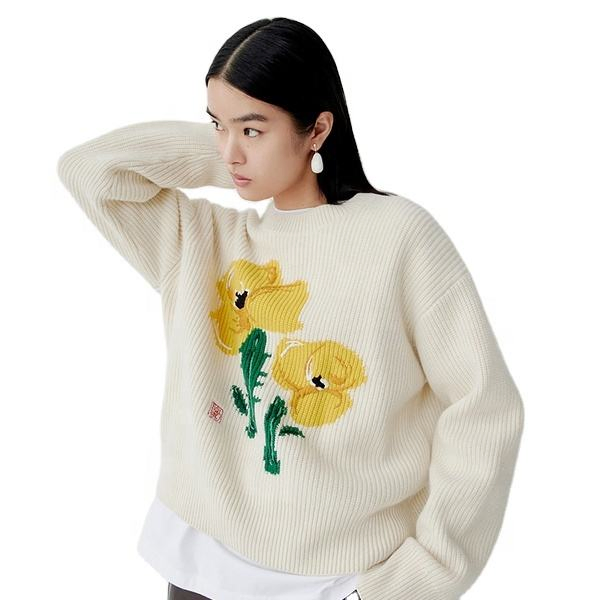 Stylish Embroidered Sweater for Fall and Winter Fashion
