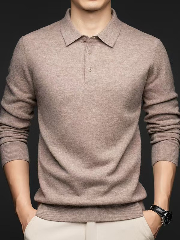 Designer Clothes Custom Knitwear Sweater Men′s Polo Collar Clothing Plain Knitted Jersey Pullover Man Sweater