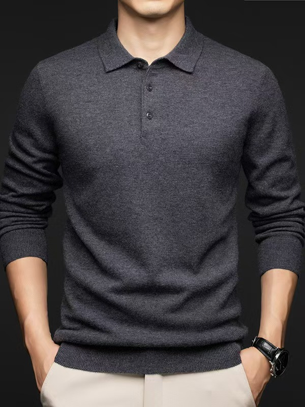 Designer Clothes Custom Knitwear Sweater Men&prime;s Polo Collar Clothing Plain Knitted Jersey Pullover Man Sweater