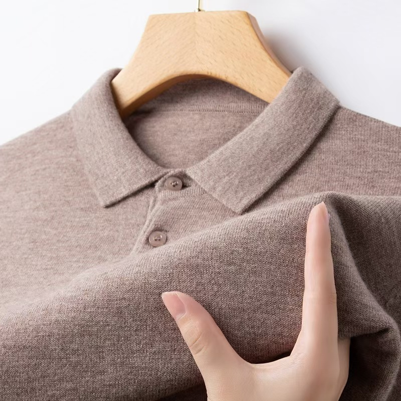 Designer Clothes Custom Knitwear Sweater Men&prime;s Polo Collar Clothing Plain Knitted Jersey Pullover Man Sweater