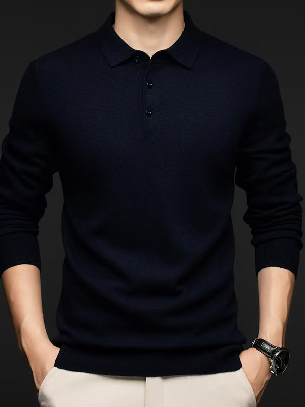 Designer Clothes Custom Knitwear Sweater Men&prime;s Polo Collar Clothing Plain Knitted Jersey Pullover Man Sweater