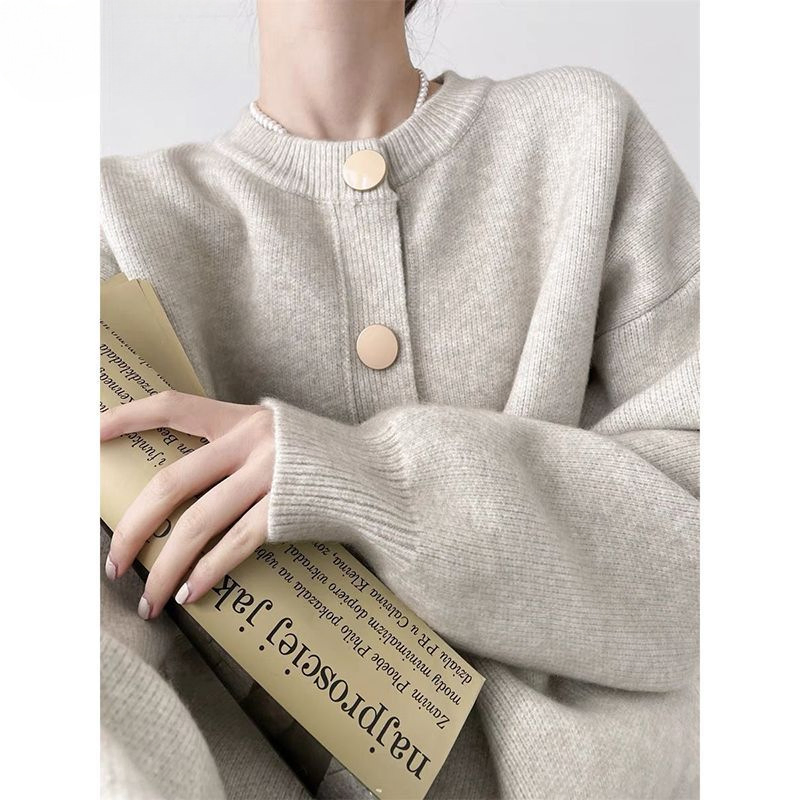 Custom Women Sweater Knitting Cardigans Spring Autumn Short Style Knit Coat Ladies Long Sleeve V Neck Button Casual Female Top Cardigan