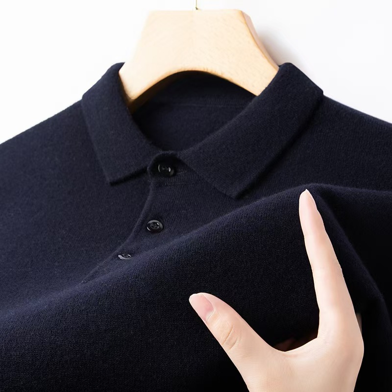 Designer Clothes Custom Knitwear Sweater Men&prime;s Polo Collar Clothing Plain Knitted Jersey Pullover Man Sweater