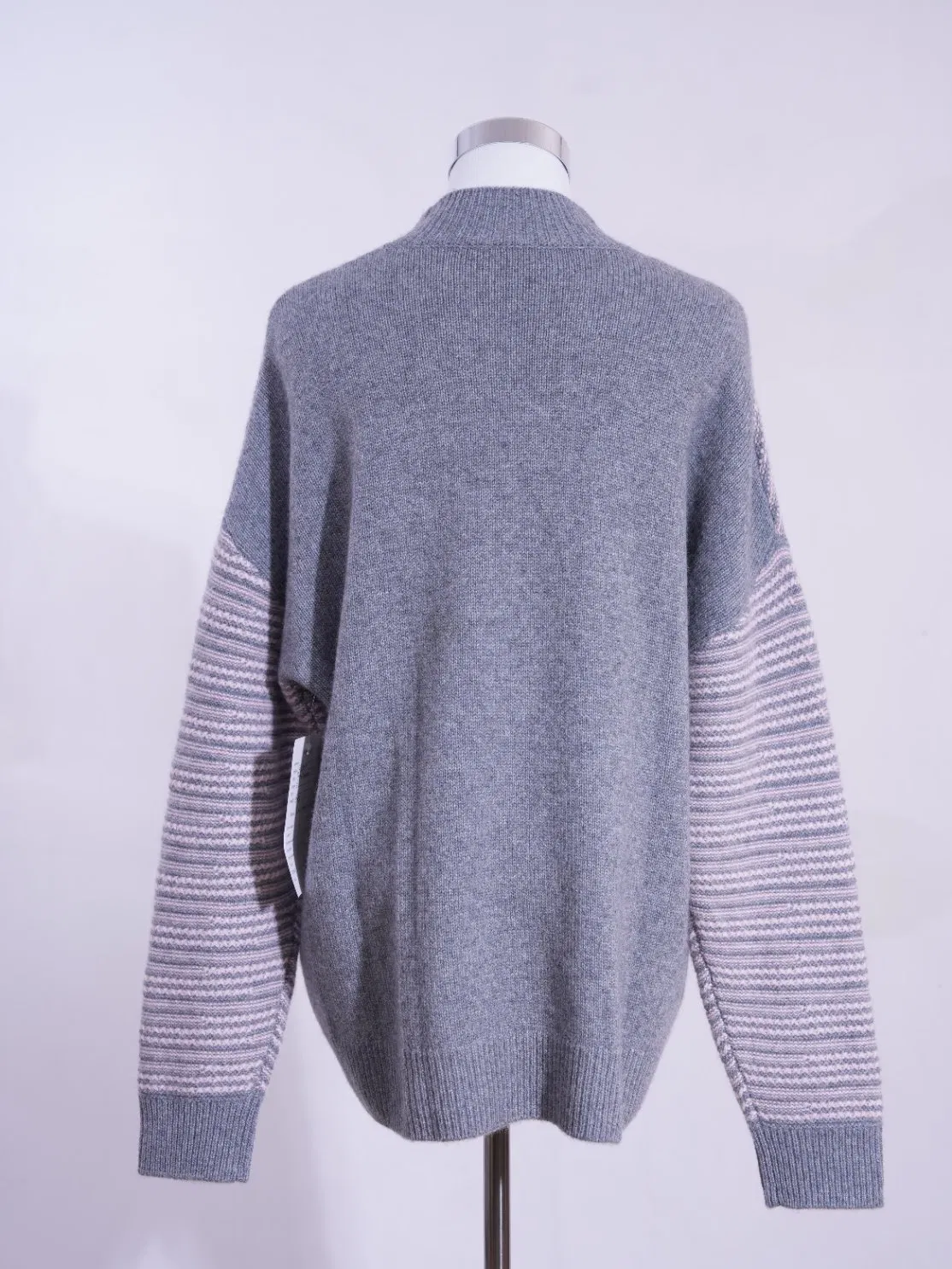 Luxury Women&prime;s Striped Jumper Sweater - 100% Cashmere 424G