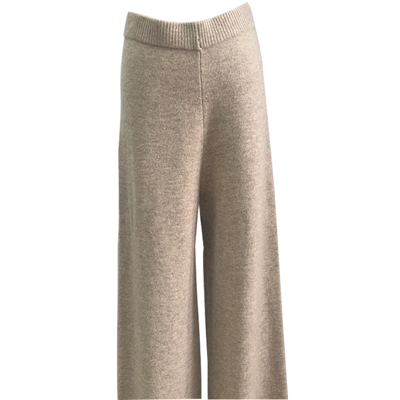 Fashion Design Cashmere Wool Knitting Pants with Side Pockets.