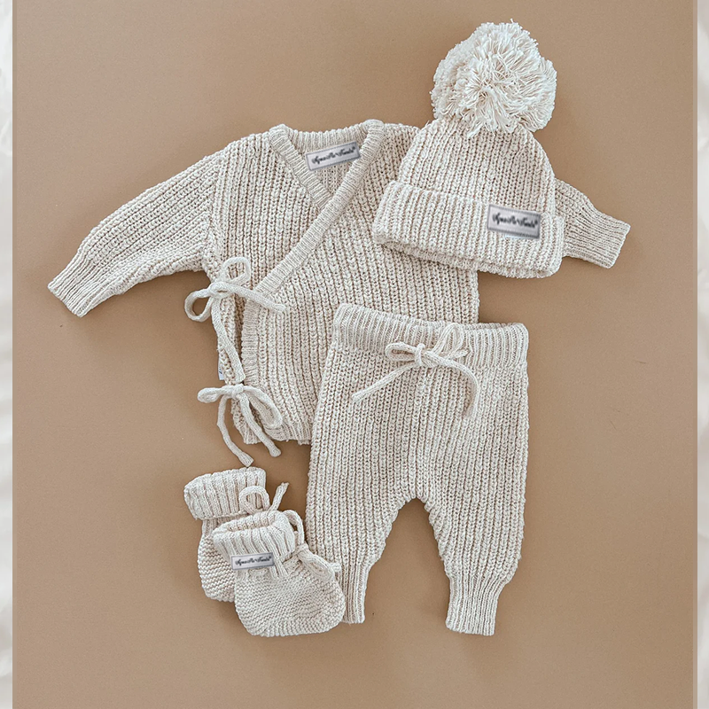 Custom Knitting Baby Sweater Solid Chunky Texture Cotton Jumper Sweater.