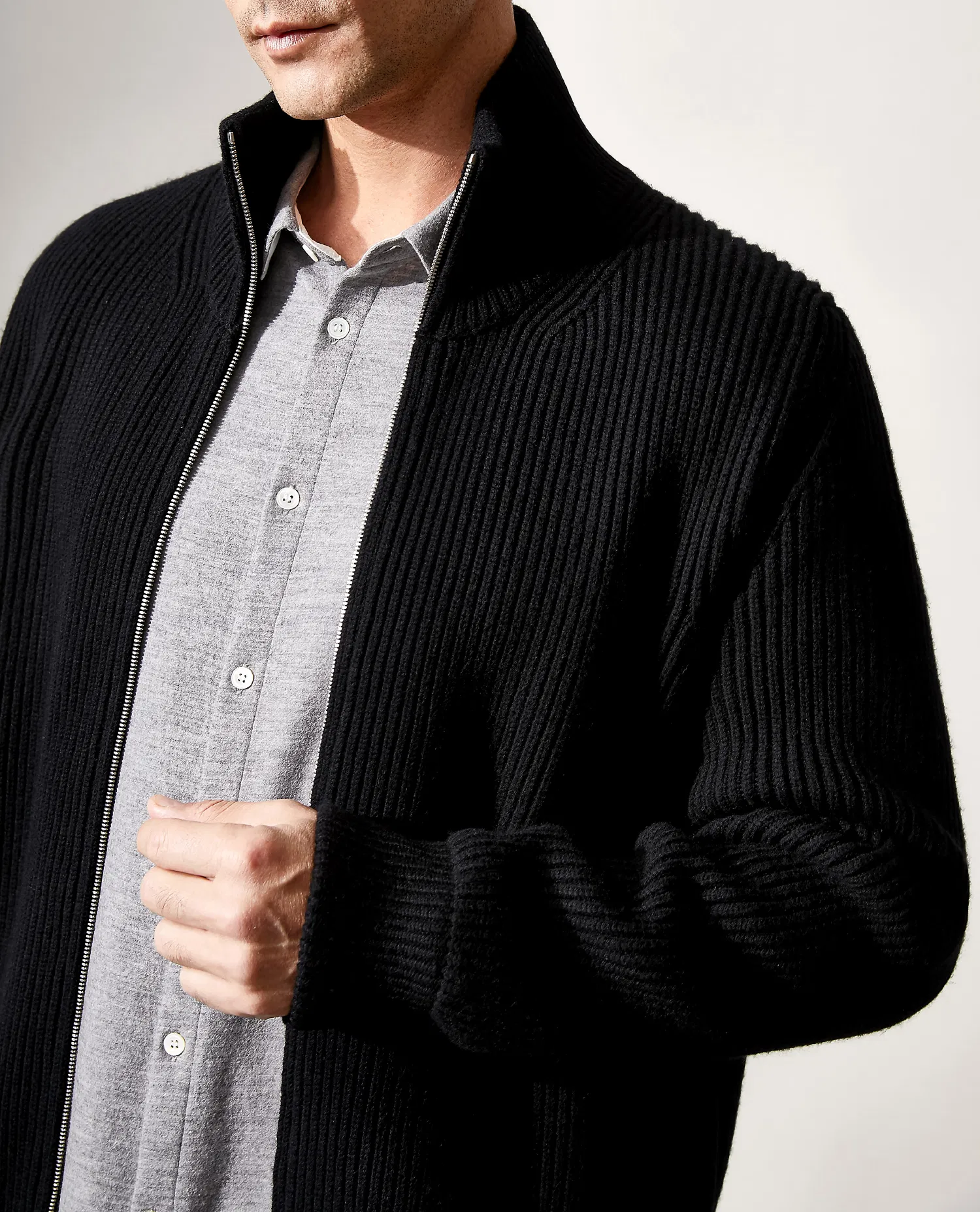 Square Fonda Top Quality Cashmere Cardigan Custom Sweater Cashmere Coat for Men