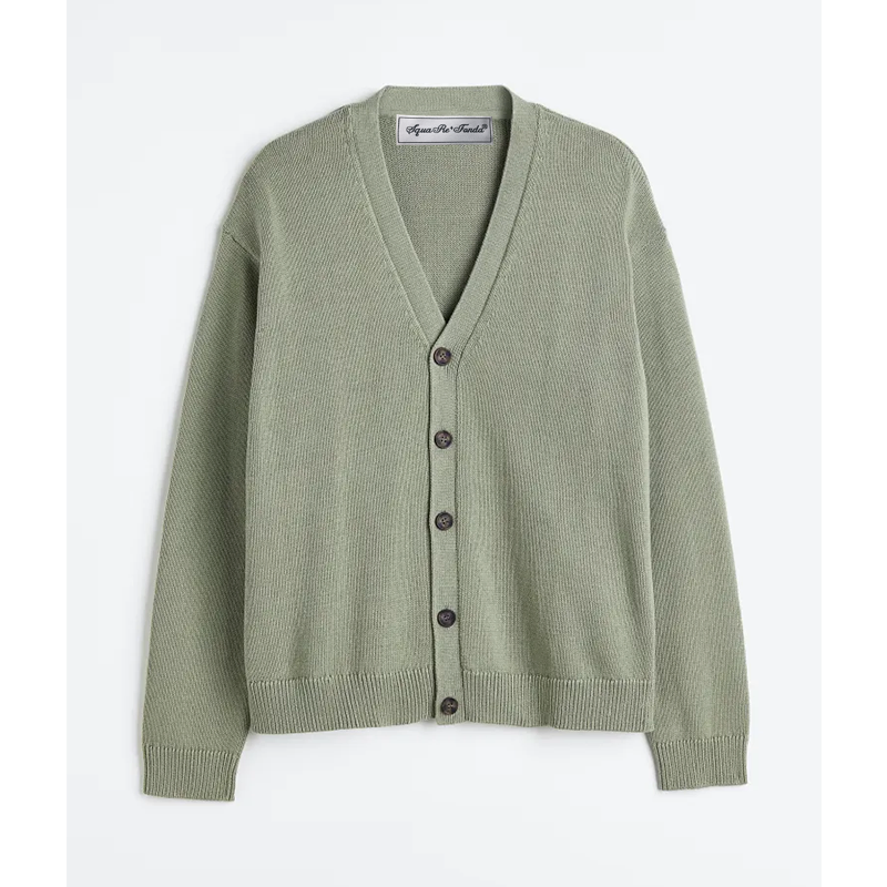Low MOQ Men Cardigan 100% Cotton High Quality Knitted Sweater Custom Knit Long Sleeve Cardigan Sweater.