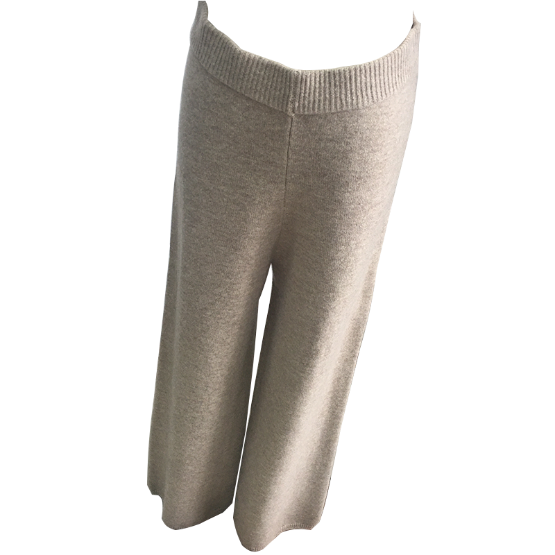Fashion Design Cashmere Wool Knitting Pants with Side Pockets.
