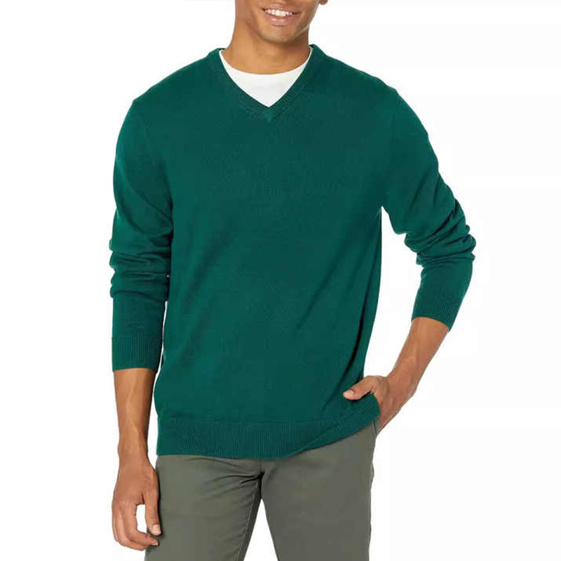 Long Sleeved Sweater V-Neck Pullover Knitted Spring and Autumn Business Men&prime;s Clothing Men&prime;s Sweater