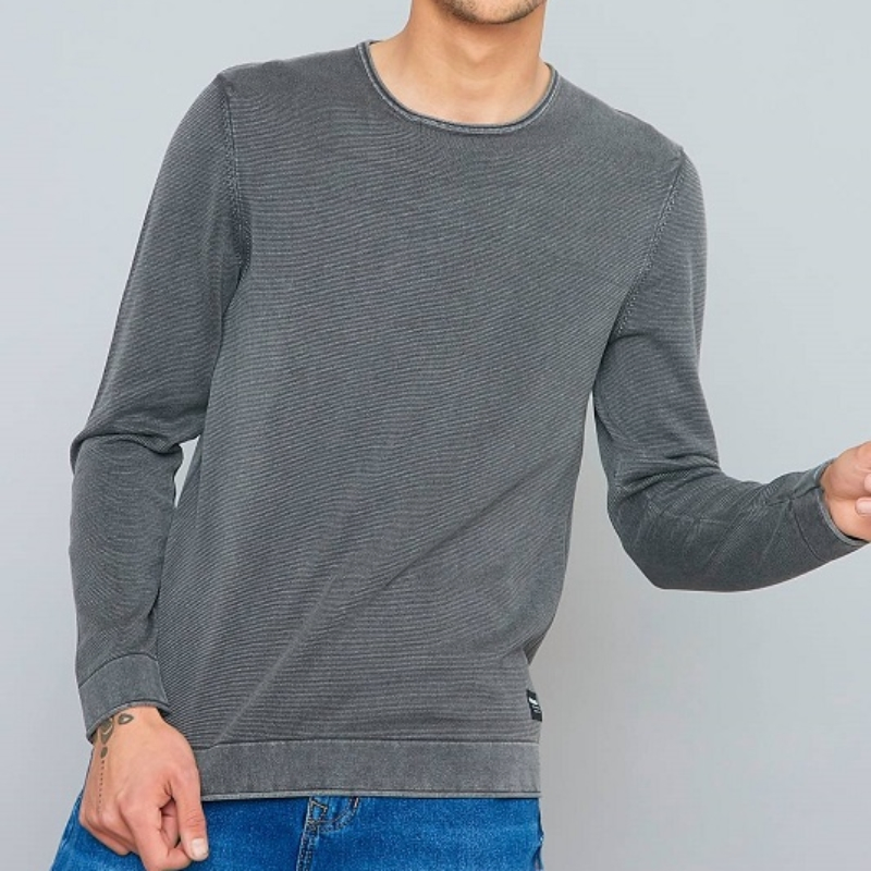 Men&prime; S Pullover Garment Dye Vintage Sweatshirts Top