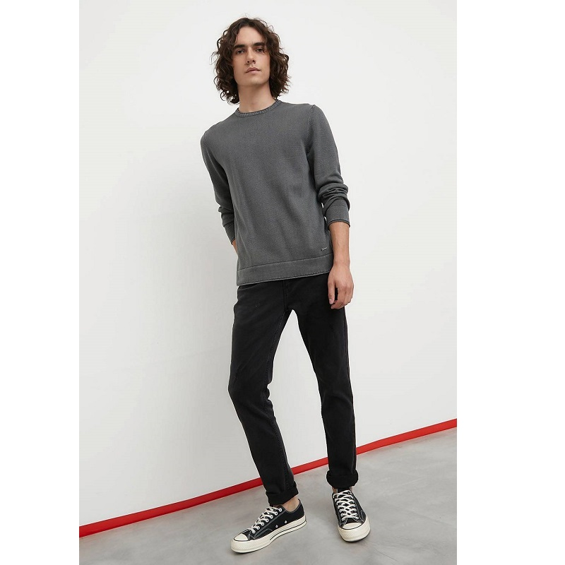 Men Pullover Garment Snow Wash Vintage Sweatshirts Top