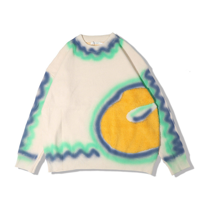 Color Block Stitching Harajuku Loose Cotton Sweater