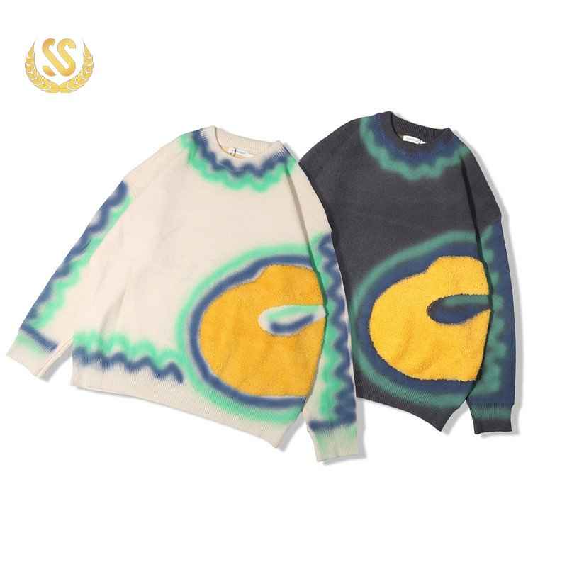 Color Block Stitching Harajuku Loose Cotton Sweater