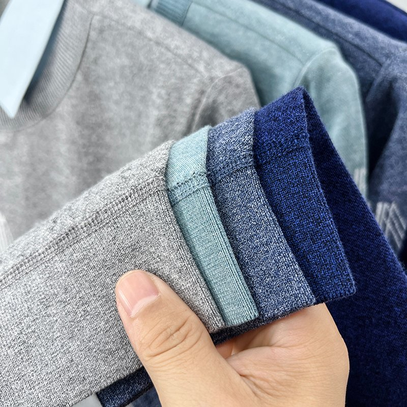 Men′s Lightweight Cotton Faux Two-Piece Sweater - Casual Thin Knitwear for Spring/Fall, Modern Layered Look